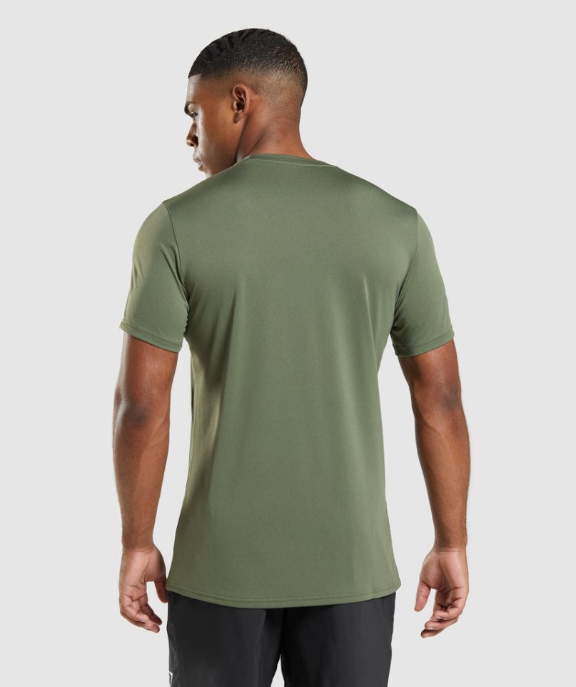 Men's Gymshark Arrival T-Shirts Olive | CA 57N813